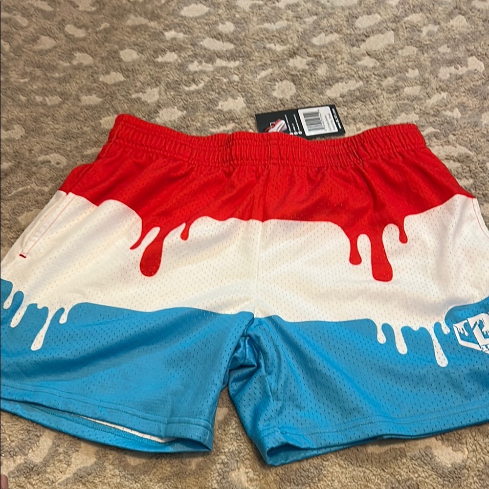 Mens BL101 freeze pop Shorts - Red, White, and Blue